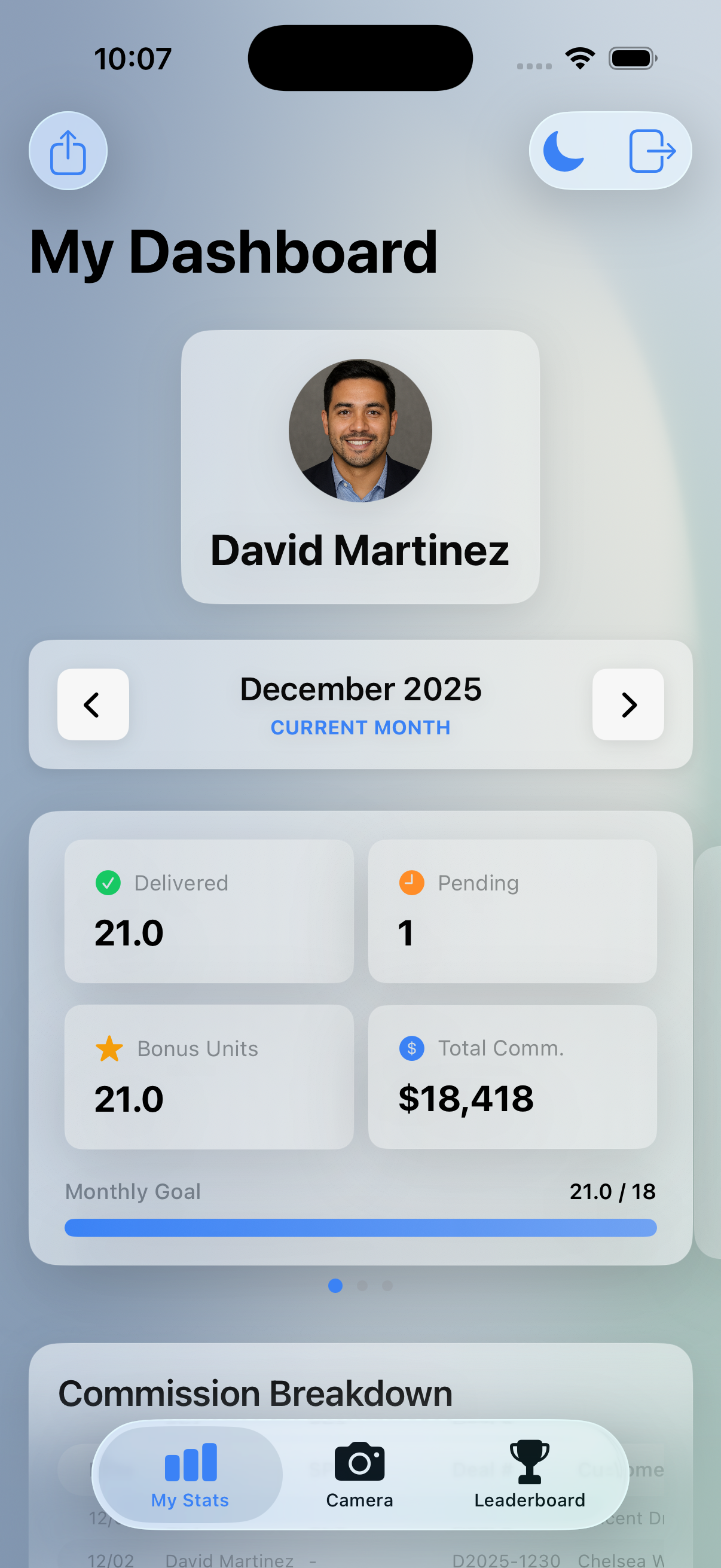 SalesLane Commission Dashboard